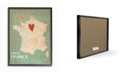 Stupell Industries My Heart is in Paris Map Framed Giclee Art, 16" x 20"